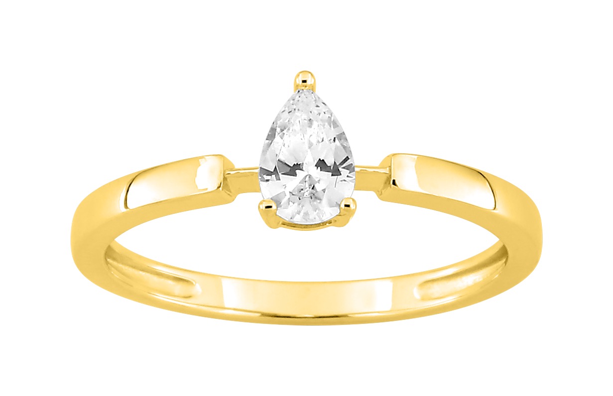 Solitaire Oxyde de Zirconium Or 18 Carats