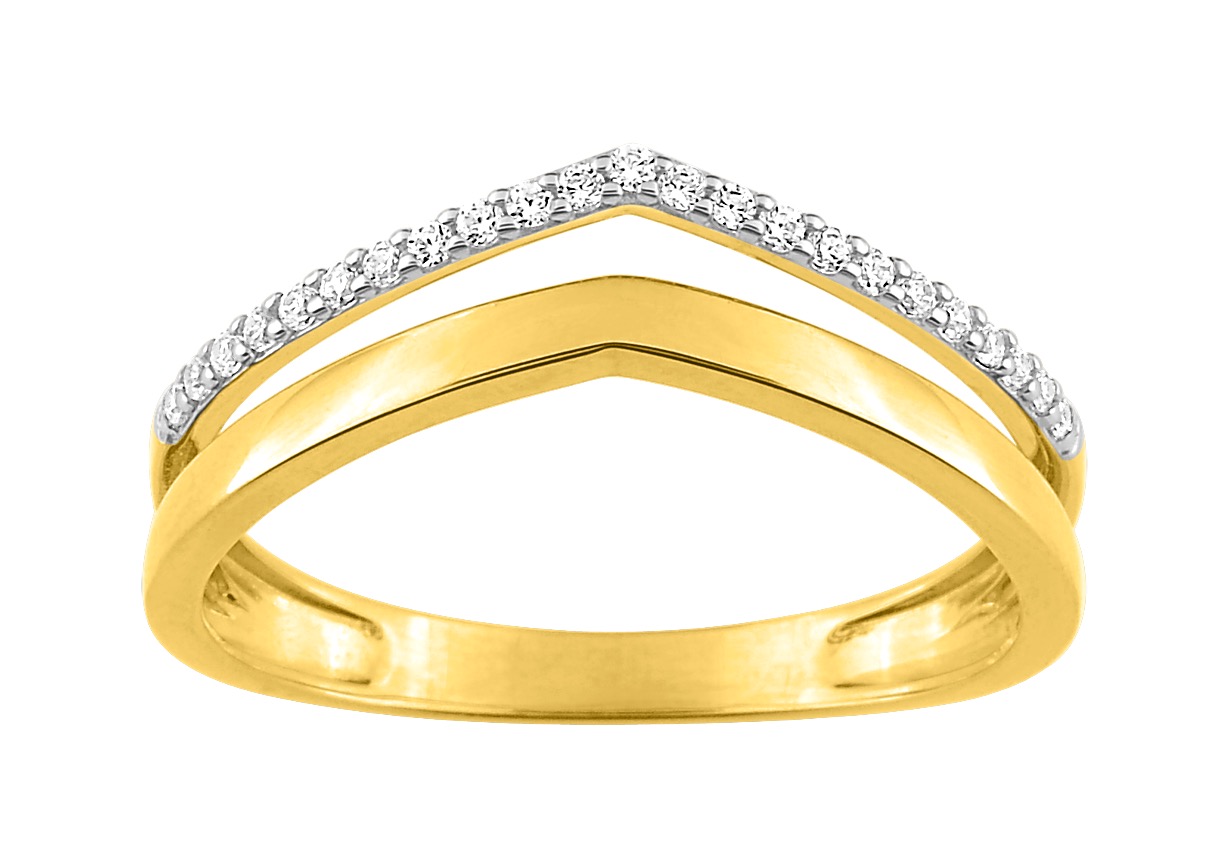 Bague Oxyde de Zirconium & Rhodium Or 18 Carats