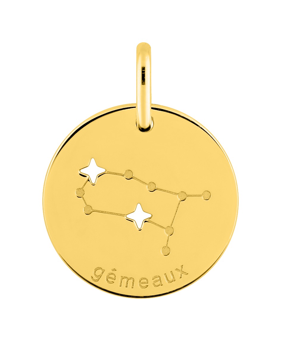 Pendentif Zodiaque Gémeaux Or 18 Carats