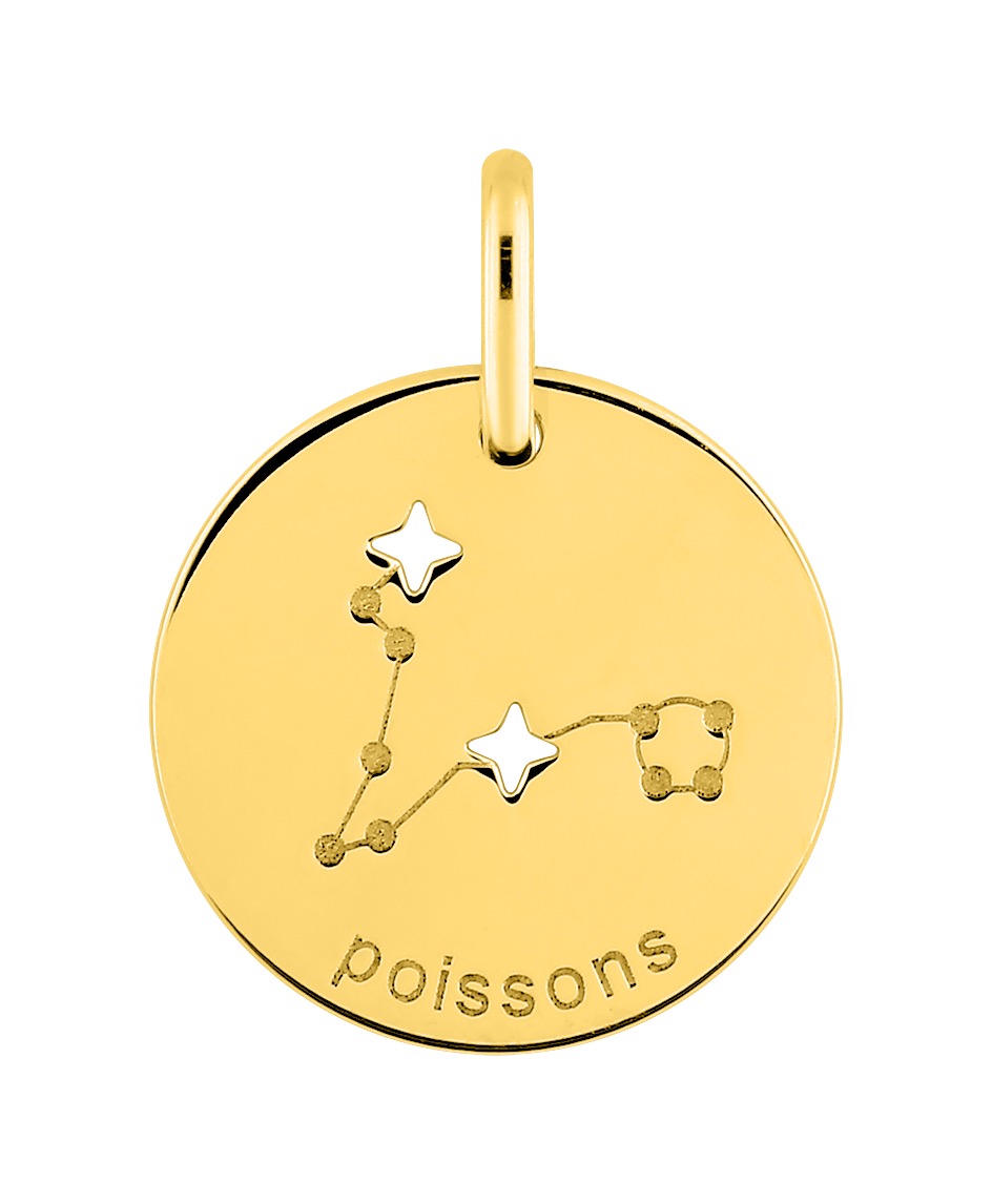 Pendentif Zodiaque Poissons Or 18 Carats