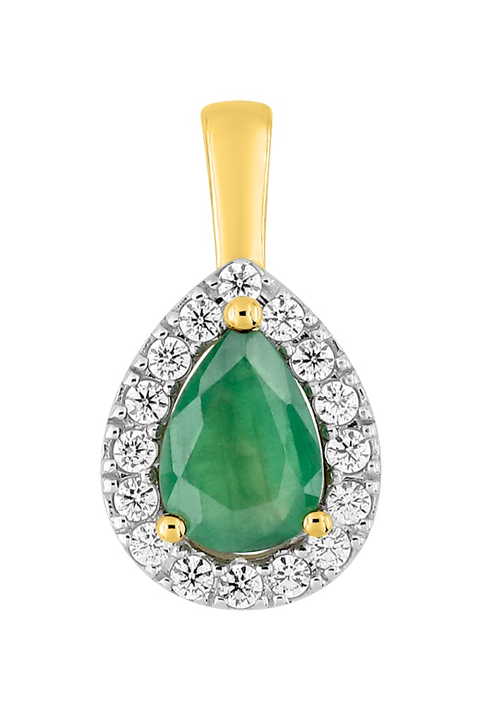 Pendentif Pierre précieuse & Rhodium Or 18 Carats