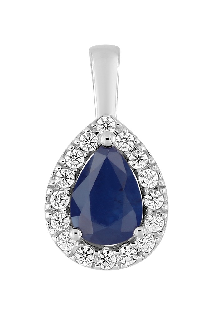 Pendentif Pierre précieuse & Rhodium Or Blanc 18 Carats