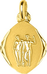 Pendentif Zodiaque Gémeaux Or 18 Carats