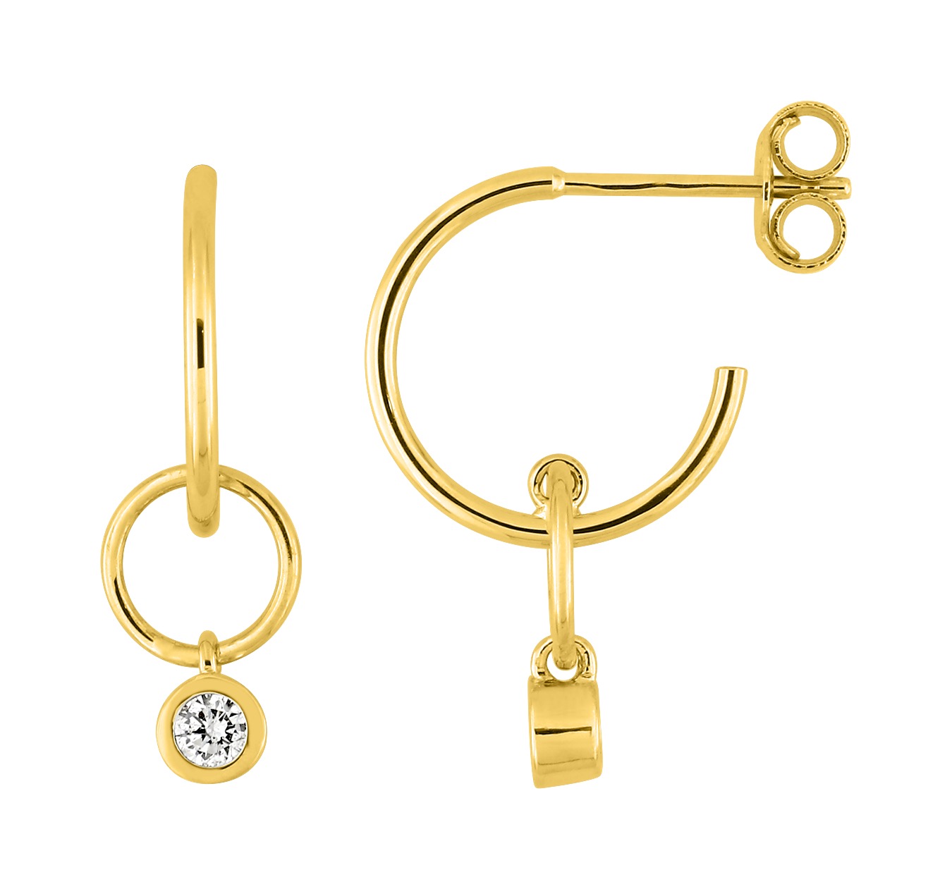 Boucles d\'oreilles Diamant 0.11ct GH-P1 Or 18 Carats