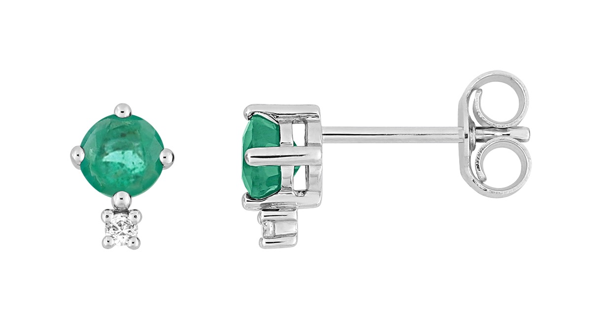 Boucles d\'oreilles Diamant 0.02ct GH-P1 Or 18 Carats