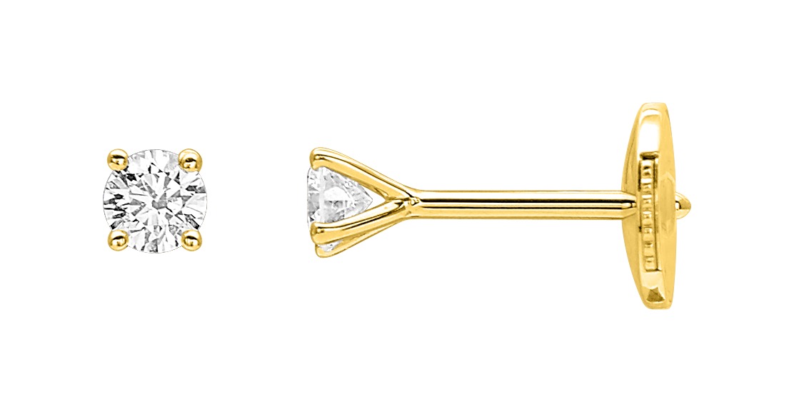 Boucles d\'oreilles Diamant 0.20ct GH-SI Or 18 Carats