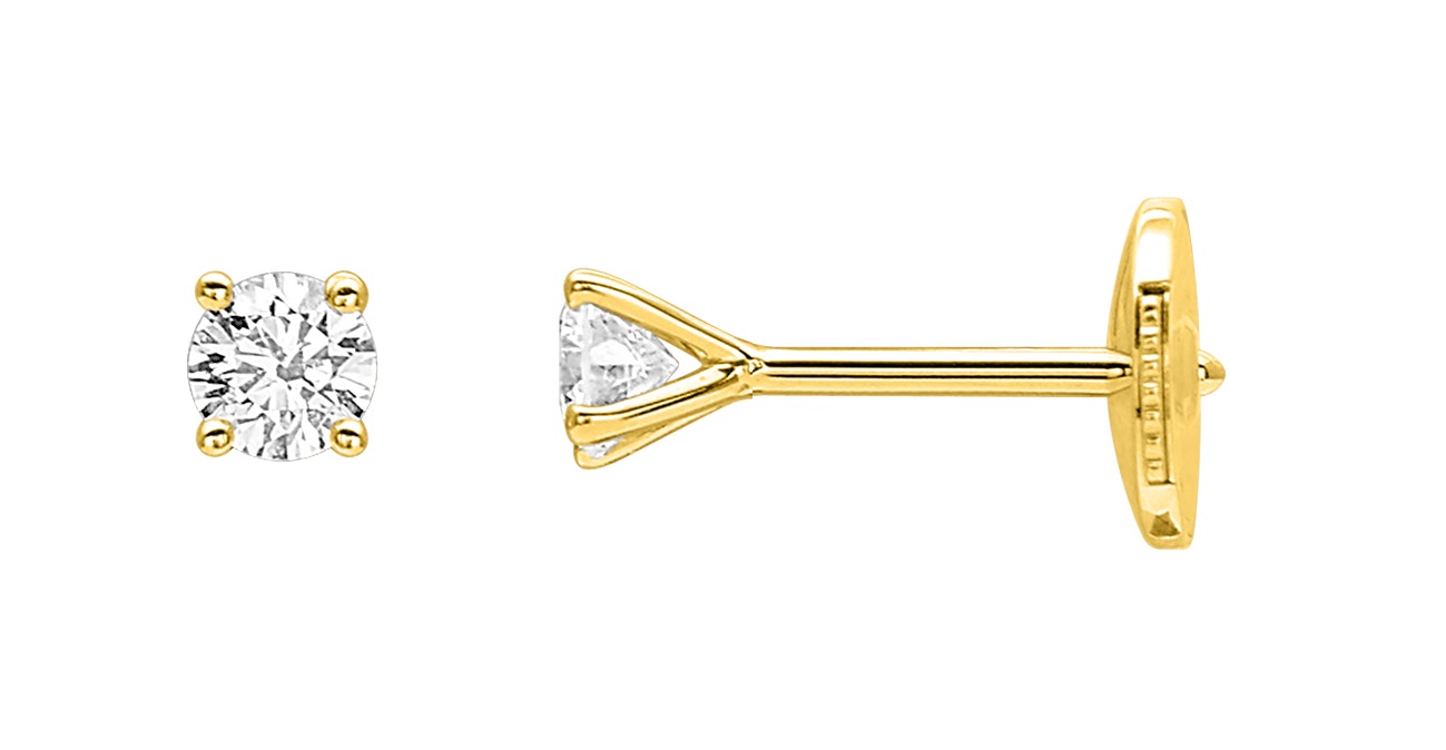 Boucles d\'oreilles Diamant 0.20ct GH-P1 Or 18 Carats