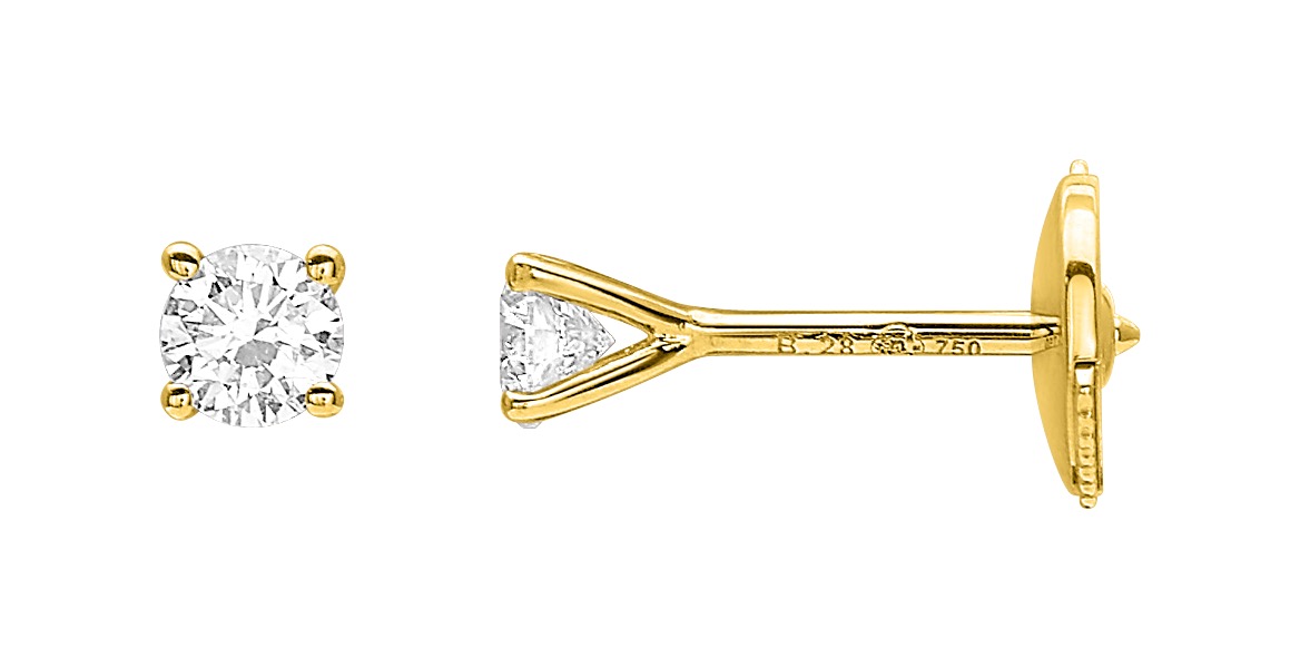 Boucles d\'oreilles Diamant 0.28ct GH-SI Or 18 Carats