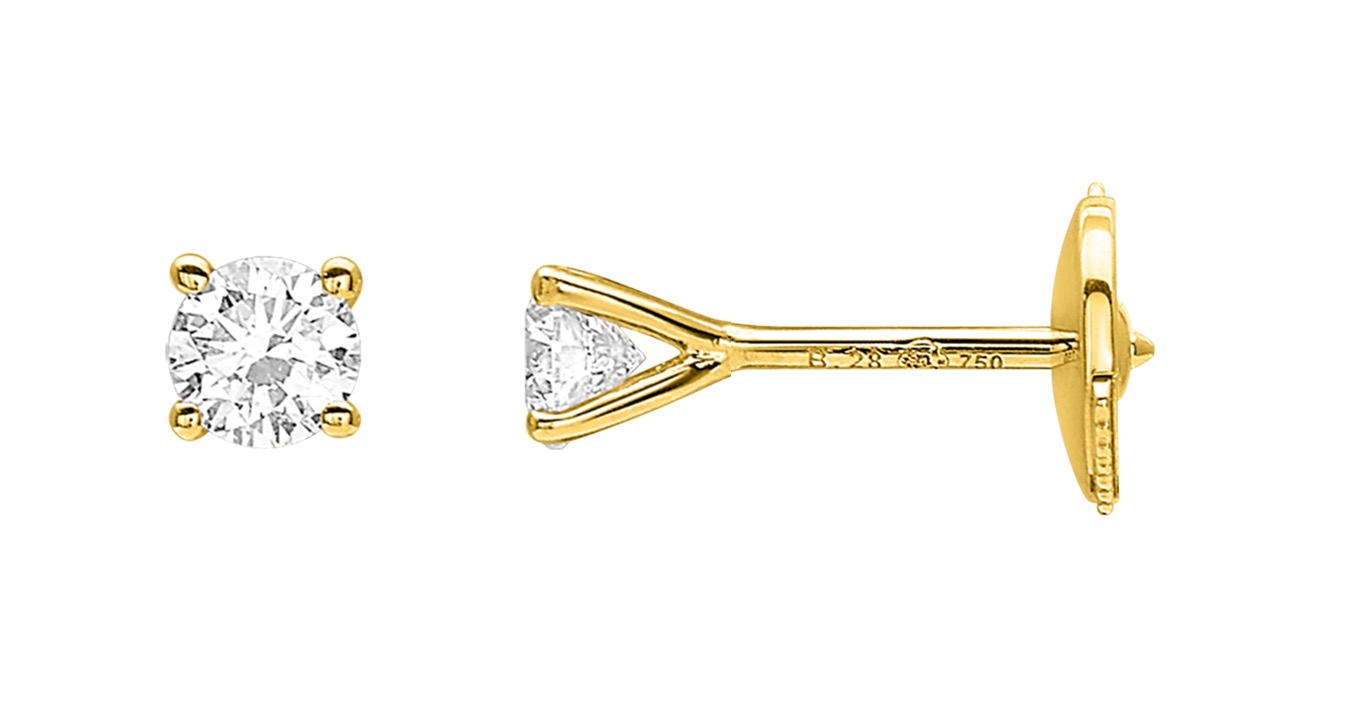 Boucles d\'oreilles Diamant 0.28ct GH-P1 Or 18 Carats