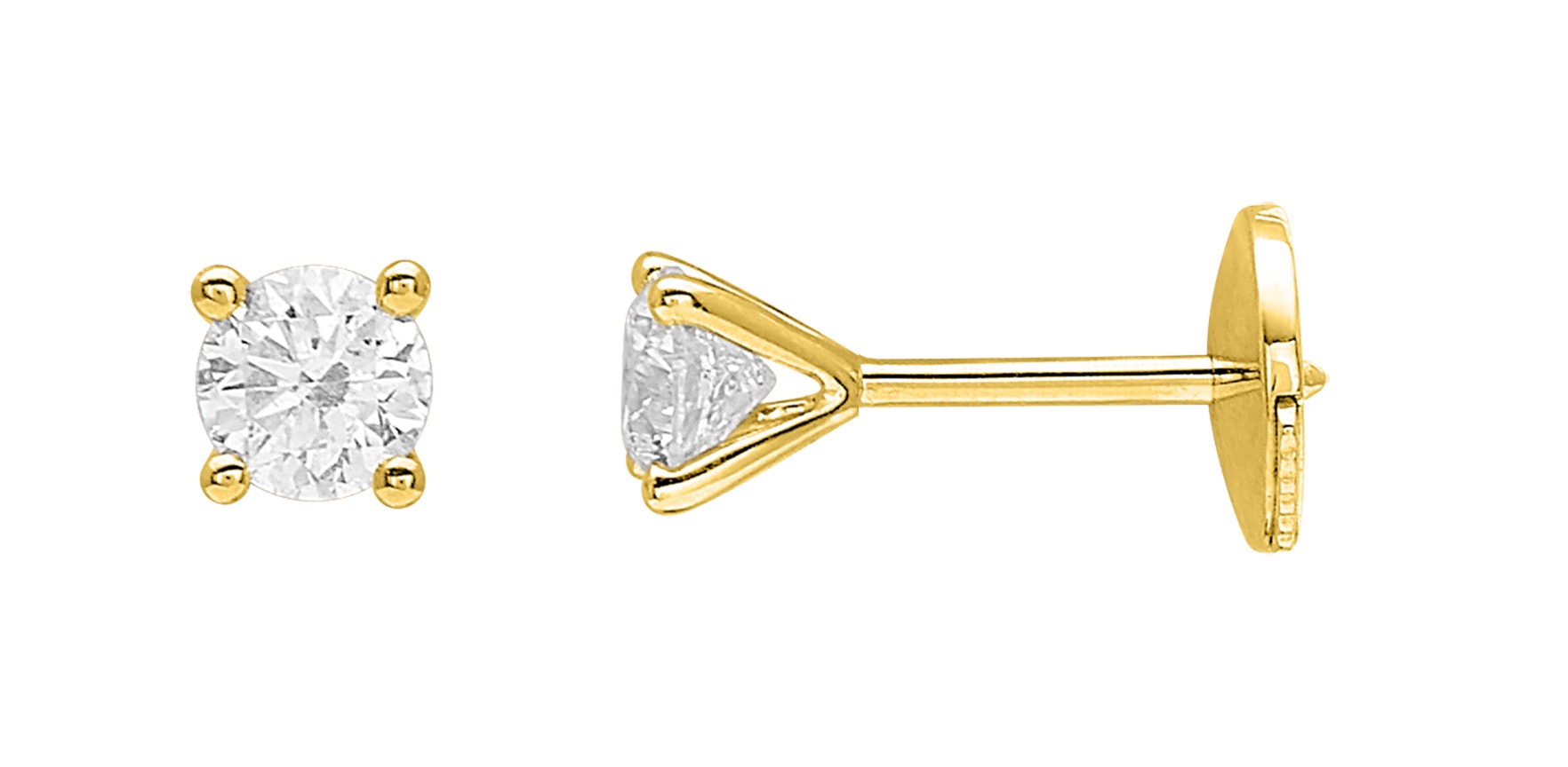 Boucles d\'oreilles Diamant 0.36ct GH-P1 Or 18 Carats