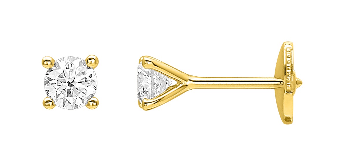 Boucles d\'oreilles Diamant 0.45ct GH-SI Or 18 Carats