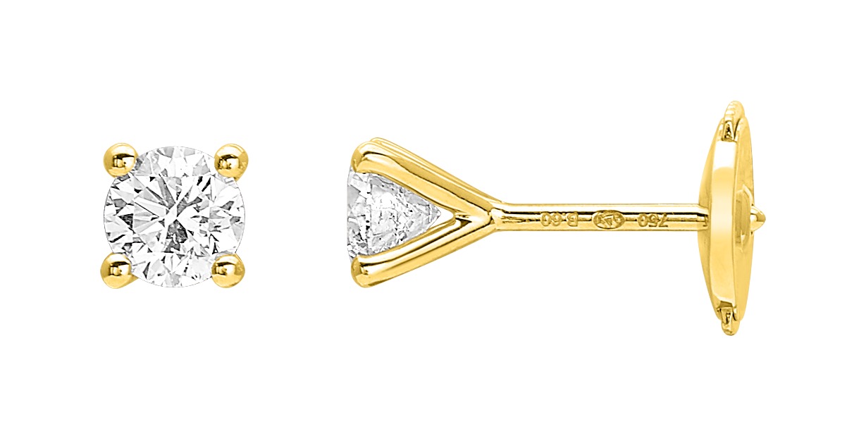 Boucles d\'oreilles Diamant 0.60ct GH-SI Or 18 Carats