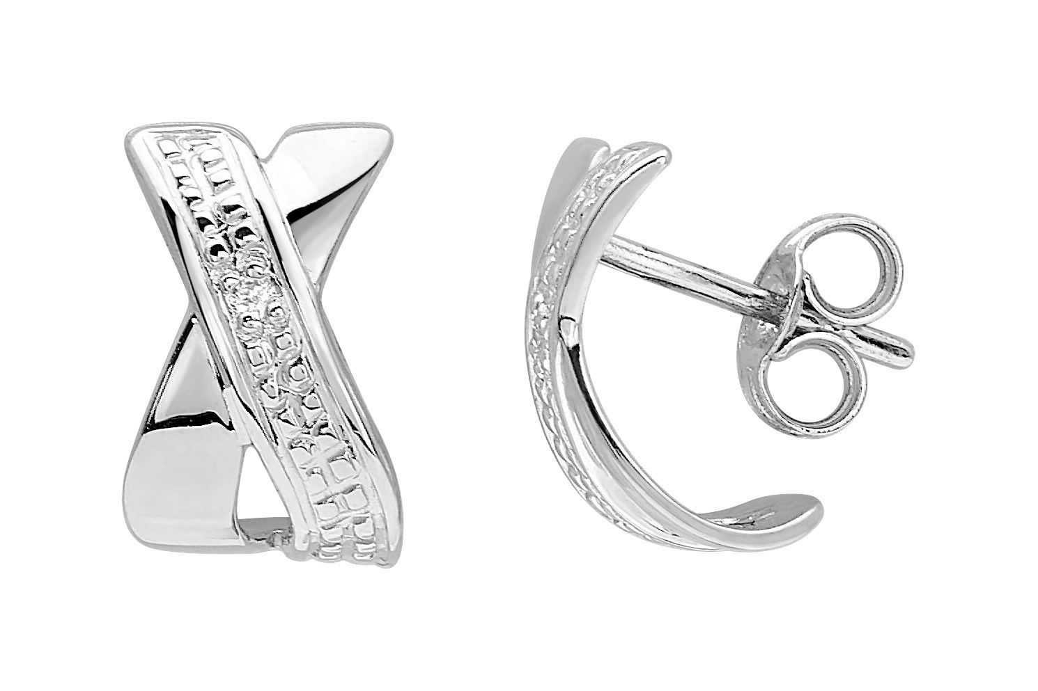 Boucles d\'oreilles Diamant 0.01ct GH-P1 Or 18 Carats