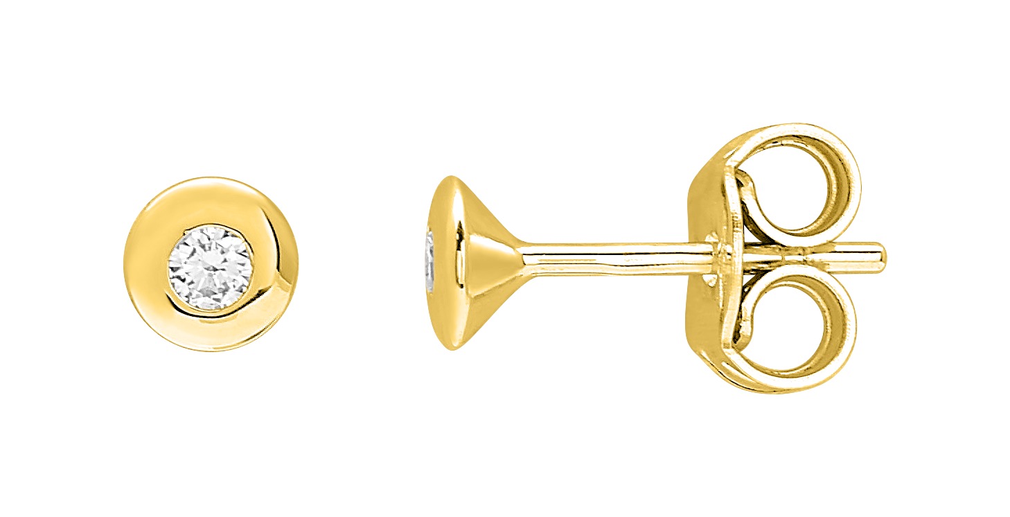 Boucles d\'oreilles Diamant 0.08ct GH-SI Or 18 Carats
