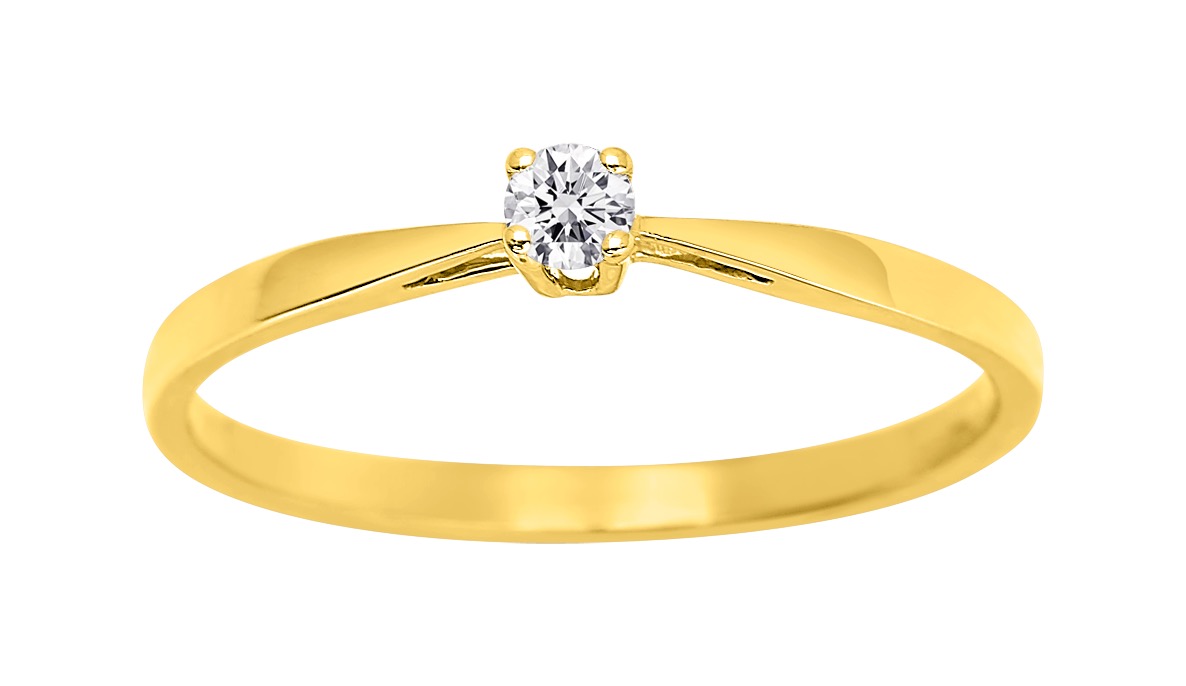 Solitaire Diamant  0.08ct GH-P1 Or 18 Carats