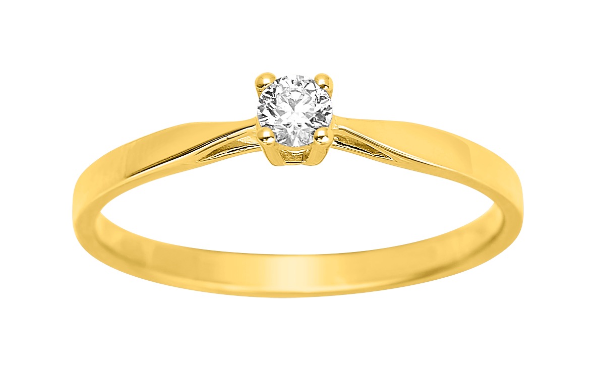 Solitaire Diamant 0.10ct GH-P1 Or 18 Carats