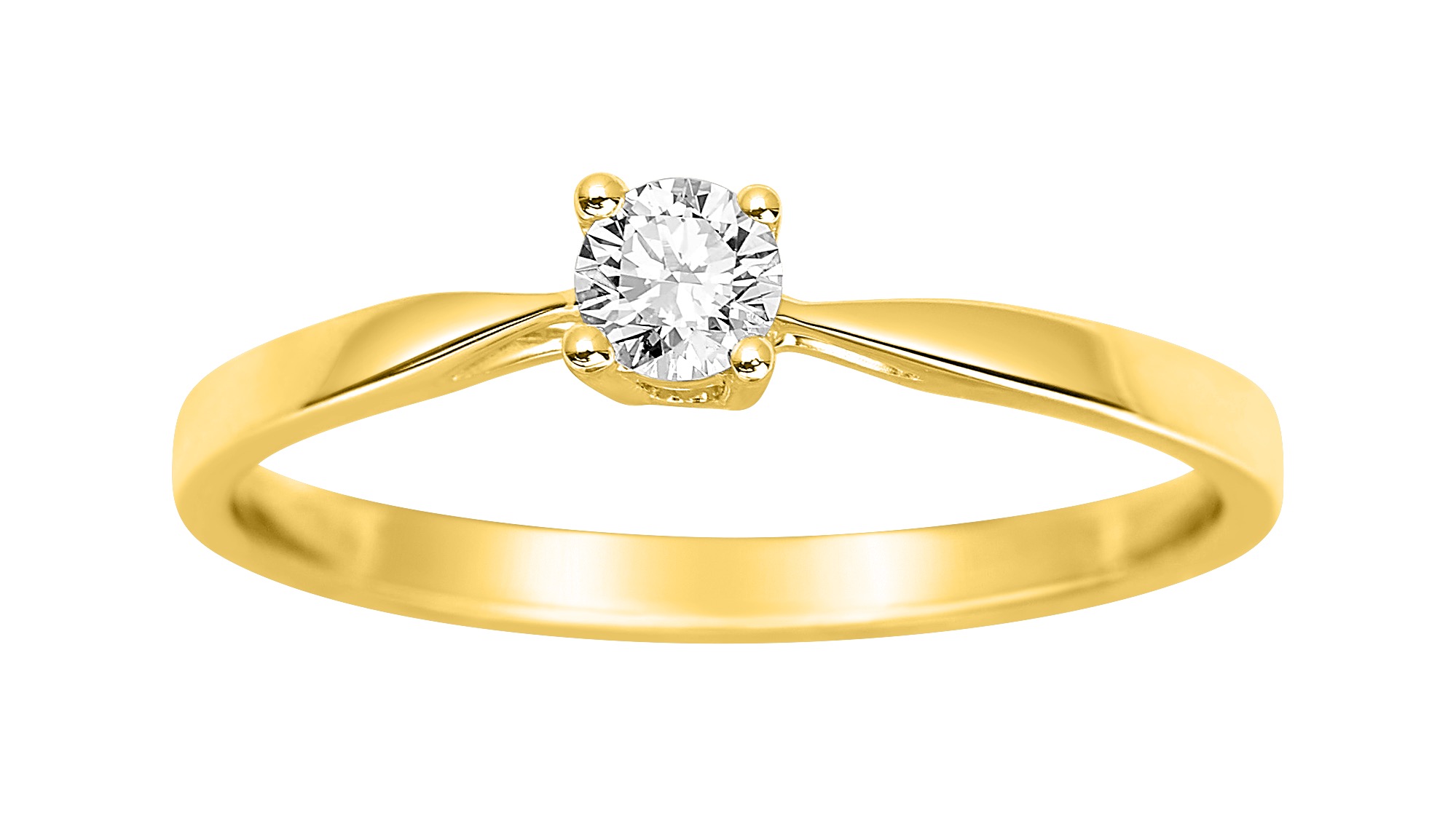 Solitaire Diamant 0.14ct GH-SI Or 18 Carats