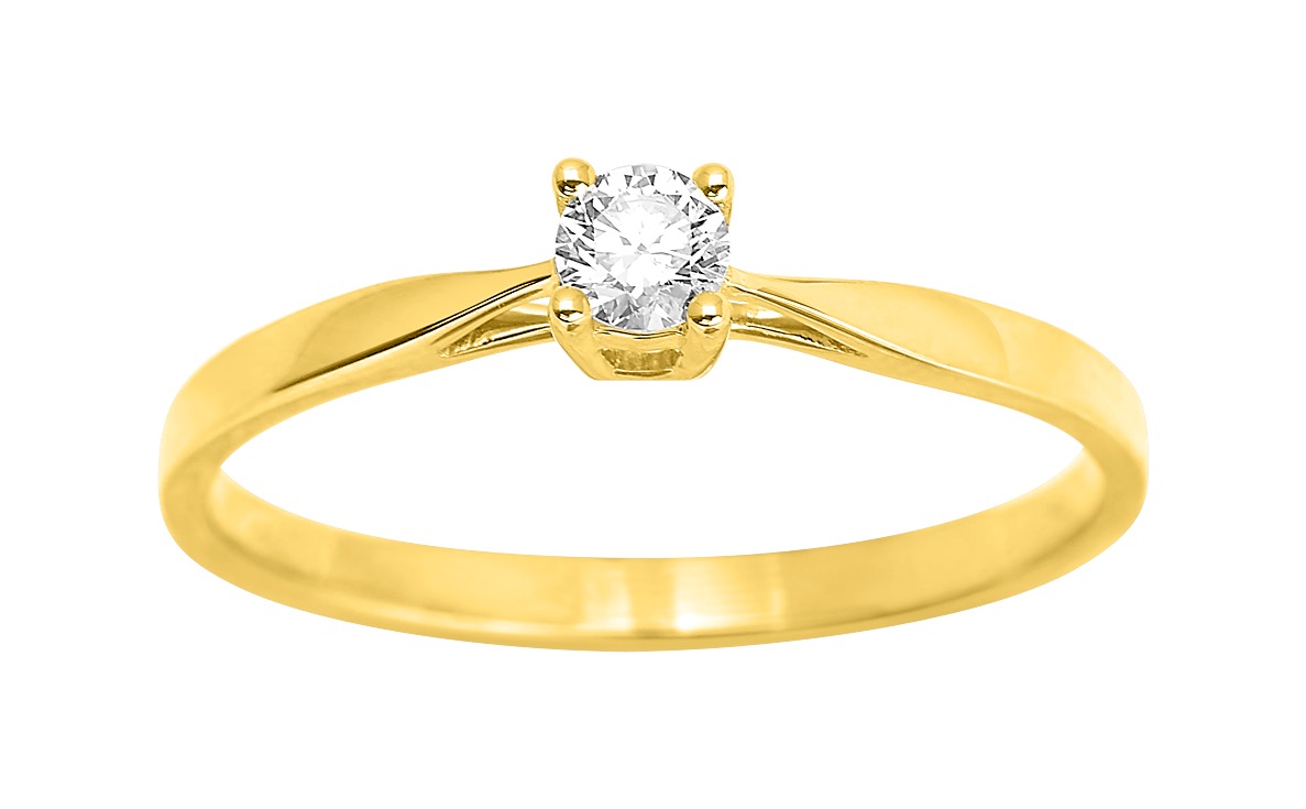 Solitaire Diamant 0.14ct GH-P1 Or 18 Carats