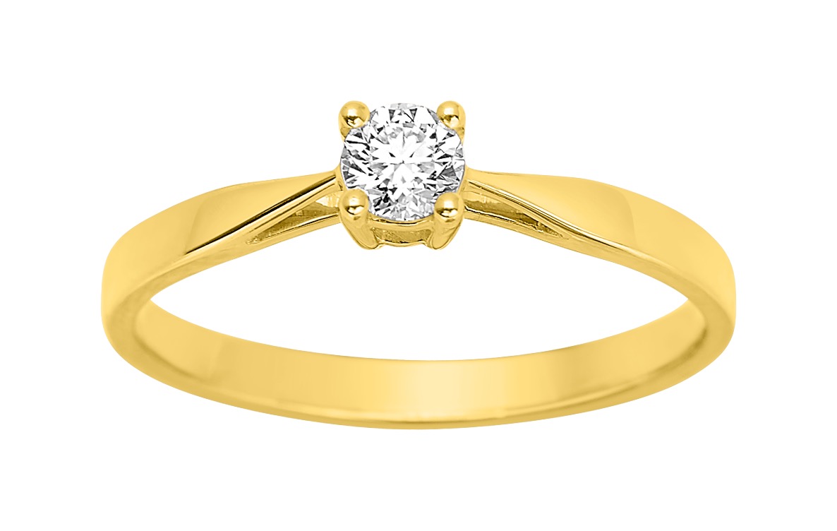 Solitaire Diamant 0.18ct GH-P1 Or 18 Carats