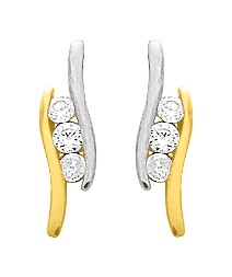 Boucles d\'oreilles Or 18 Carats & Oxydes de Zirconium