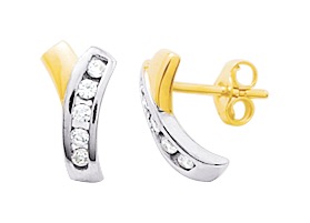 Boucles d\'oreilles Or 18 Carats & Oxydes de Zirconium