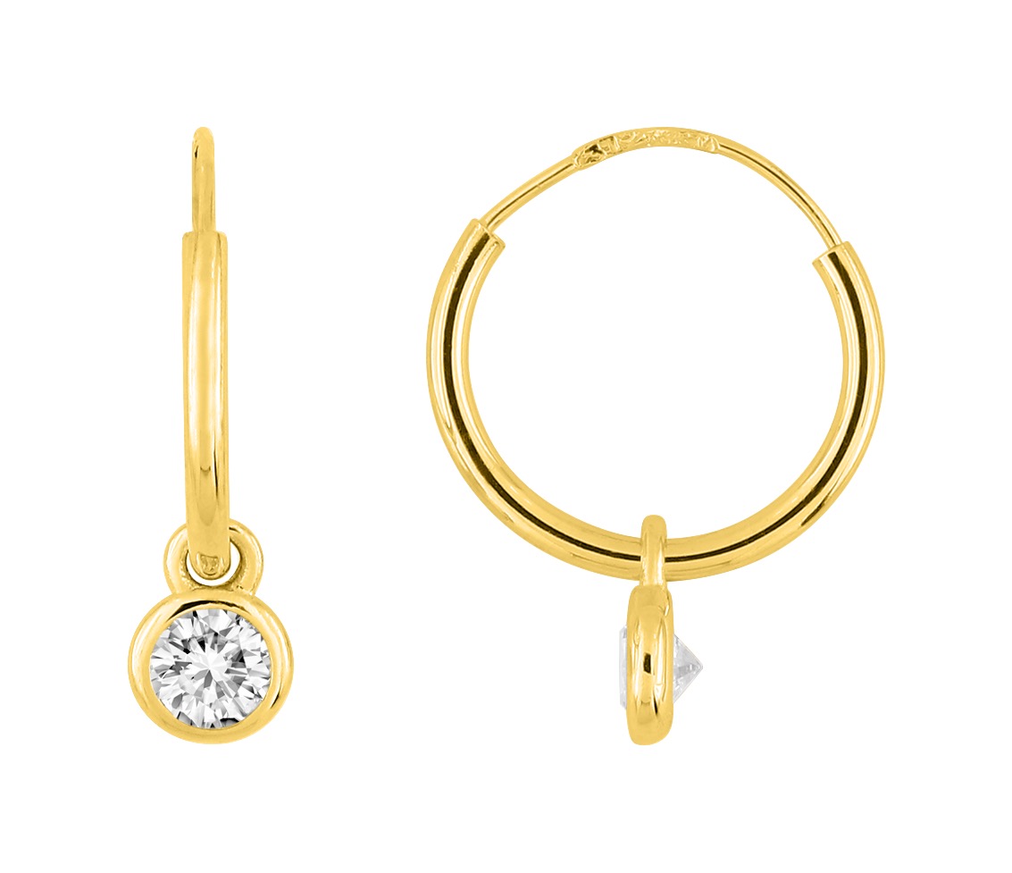 Boucles d\'oreilles Or 18 Carats & Oxydes de Zirconium