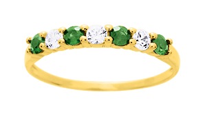 Bague Pierre précieuse & Zirconium Or 18 Carats