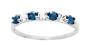 Bague Saphir & Zirconium Or Blanc 18 Carats