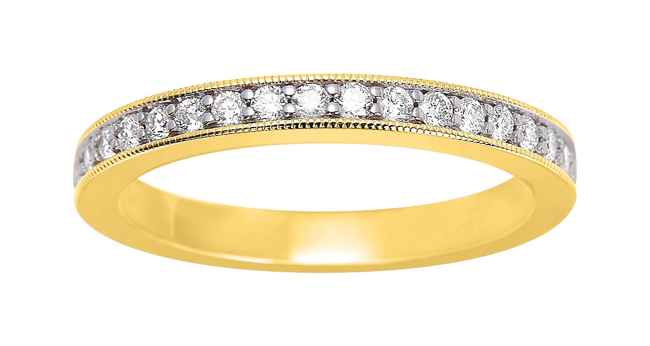 Alliance demi Diamant 0.27ct GH-P1 Or 18 Carats