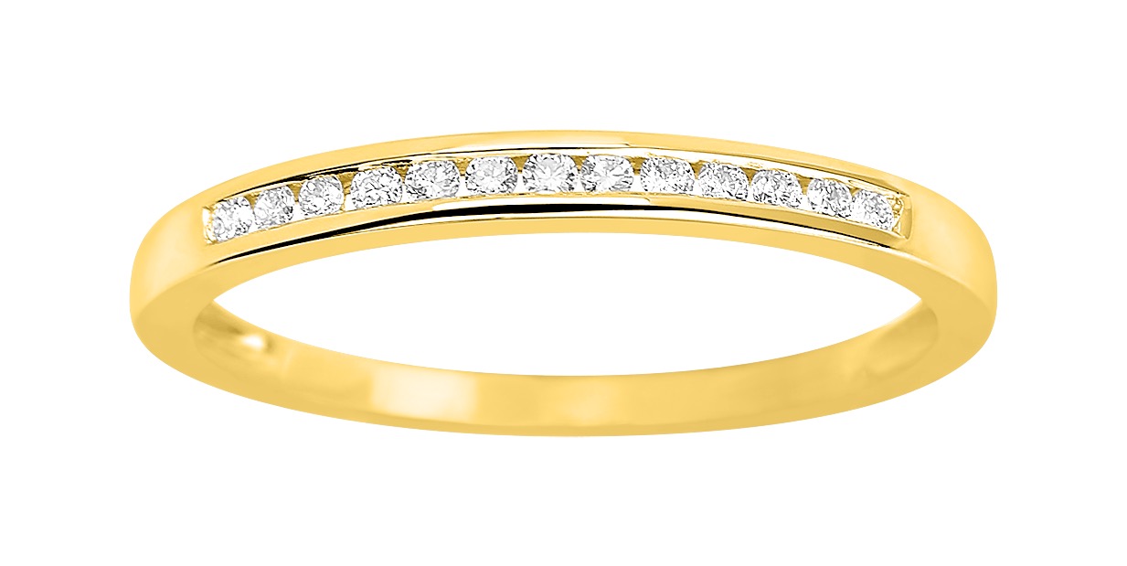 Alliance demi Diamant 0.10ct GH-P1 Or 18 Carats
