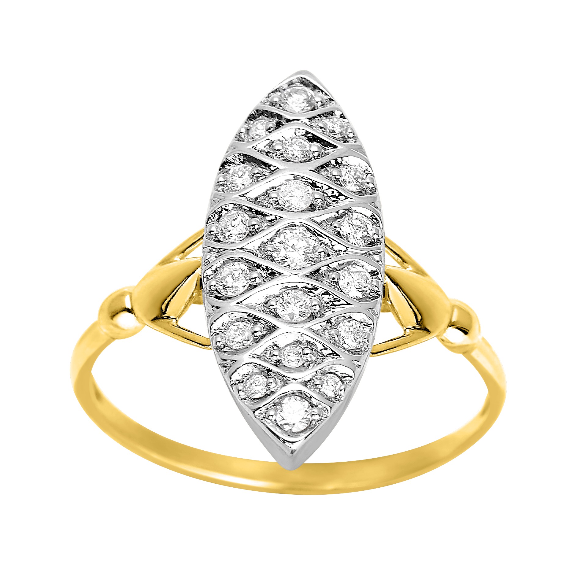 Bague Marquise Diamant 0.21ct GH-P1 Or 18 Carats