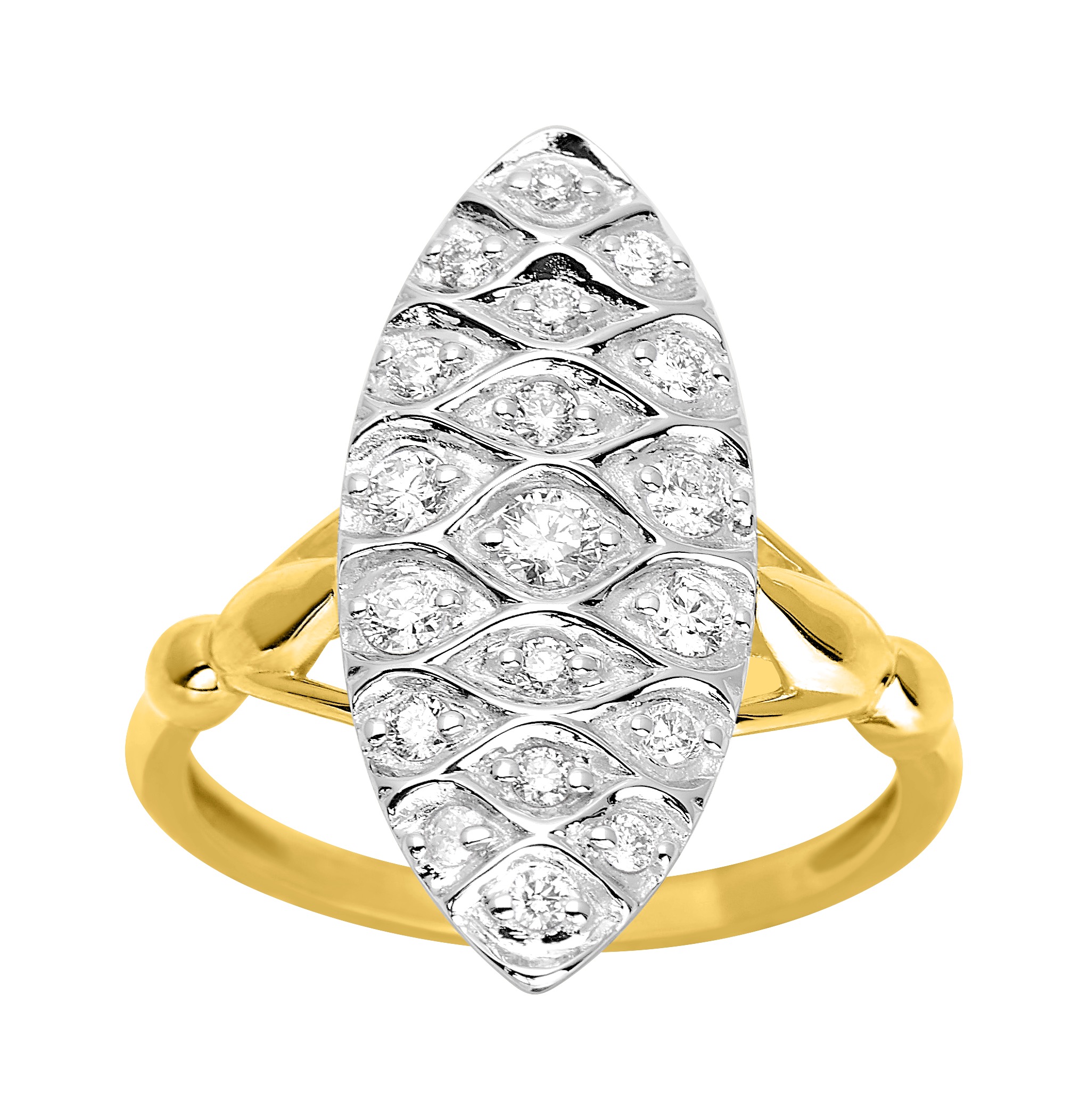 Bague Marquise Diamant 0.48ct GH-P1 Or 18 Carats