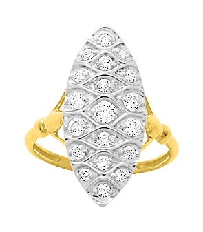 Bague Marquise Oxyde de Zirconium & Or 18 Carats