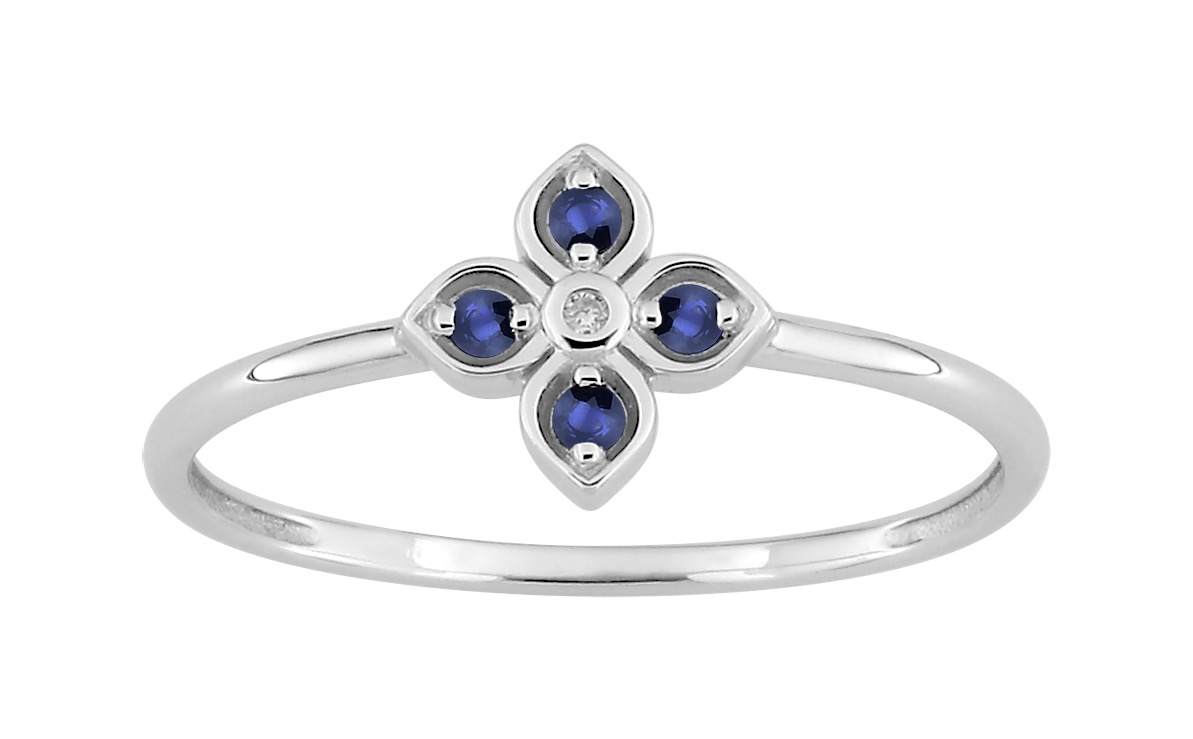 Bague Pierre précieuse & Diamant 0.01ct GH-P1 Or 18 Carats