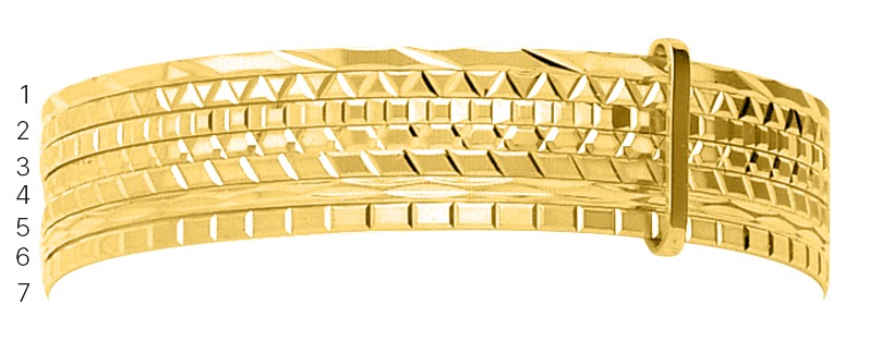Jonc Fermé semainier gravé or 18 Carats