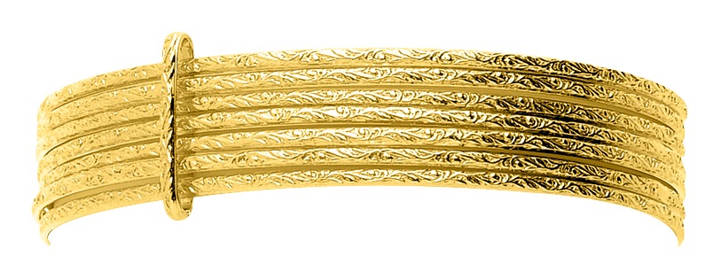 Jonc Fermé semainier gravé or 18 Carats