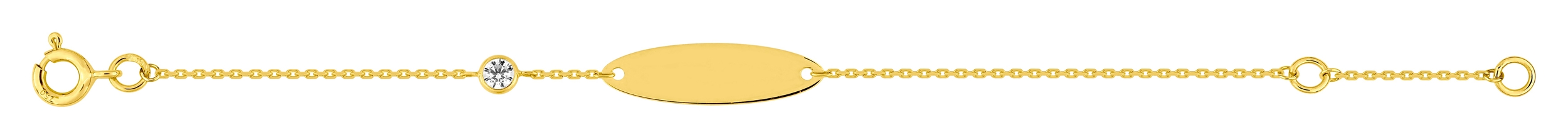 Gourmette bébé Oxyde de Zirconium Or 18 Carats