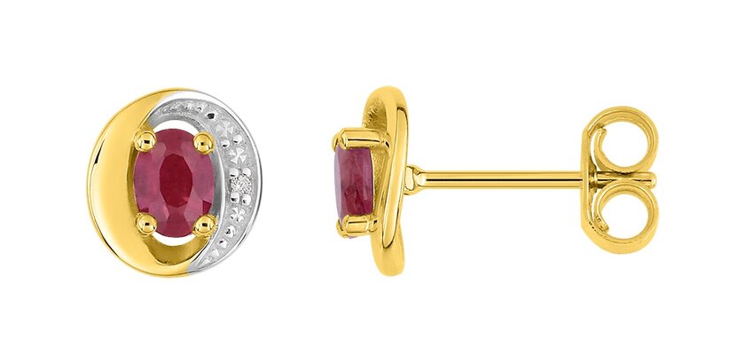 Boucles D'oreilles Puces En Or Blanc 18 Carats Avec Diamants - 0,10 Carat - Occasion