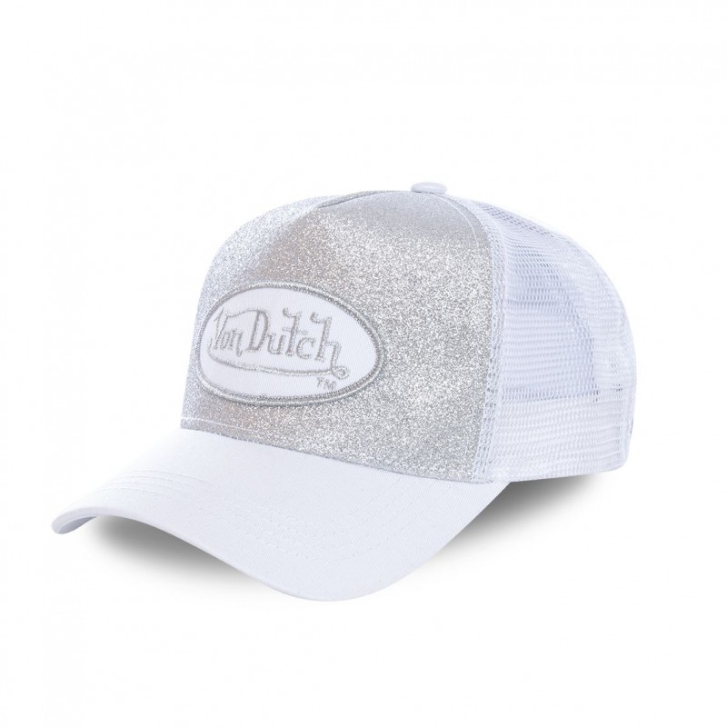 Casquette Pailletée Snapback von Dutch - Blanche  (1)