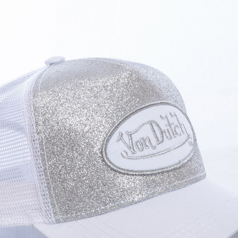 Casquette Pailletée Snapback von Dutch - Blanche  (3)