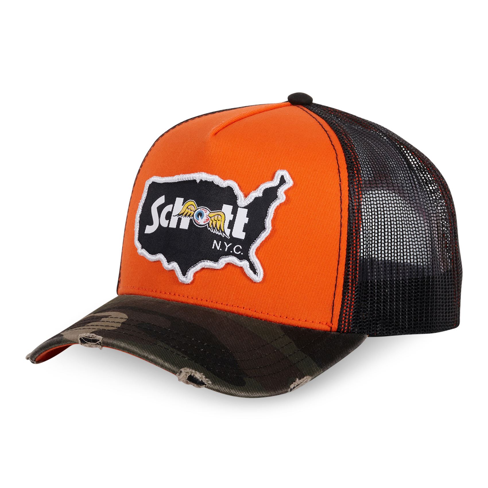 Casquette VON DUTCH x SCHOTT – CT CAMO ORANGE (5)