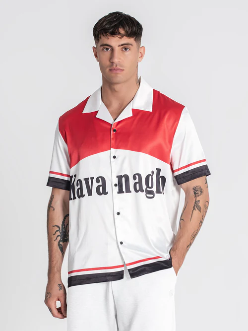 Chemise Satinée Bicolore ROUGE – GIANNI KAVANAGH  (1)