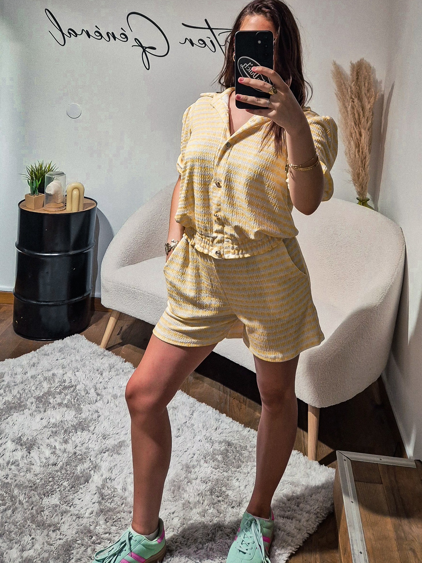 Ensemble Chemisier + Short Jaune EMMA – Léger &amp; Chic (2)