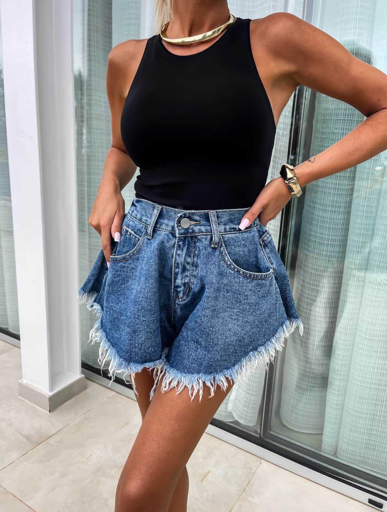 Short Jeans PAOLA BLEU FONCE (1)