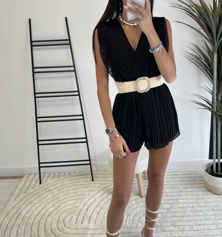 Combi Short ROMA Noir – Élégance &amp; Légèreté