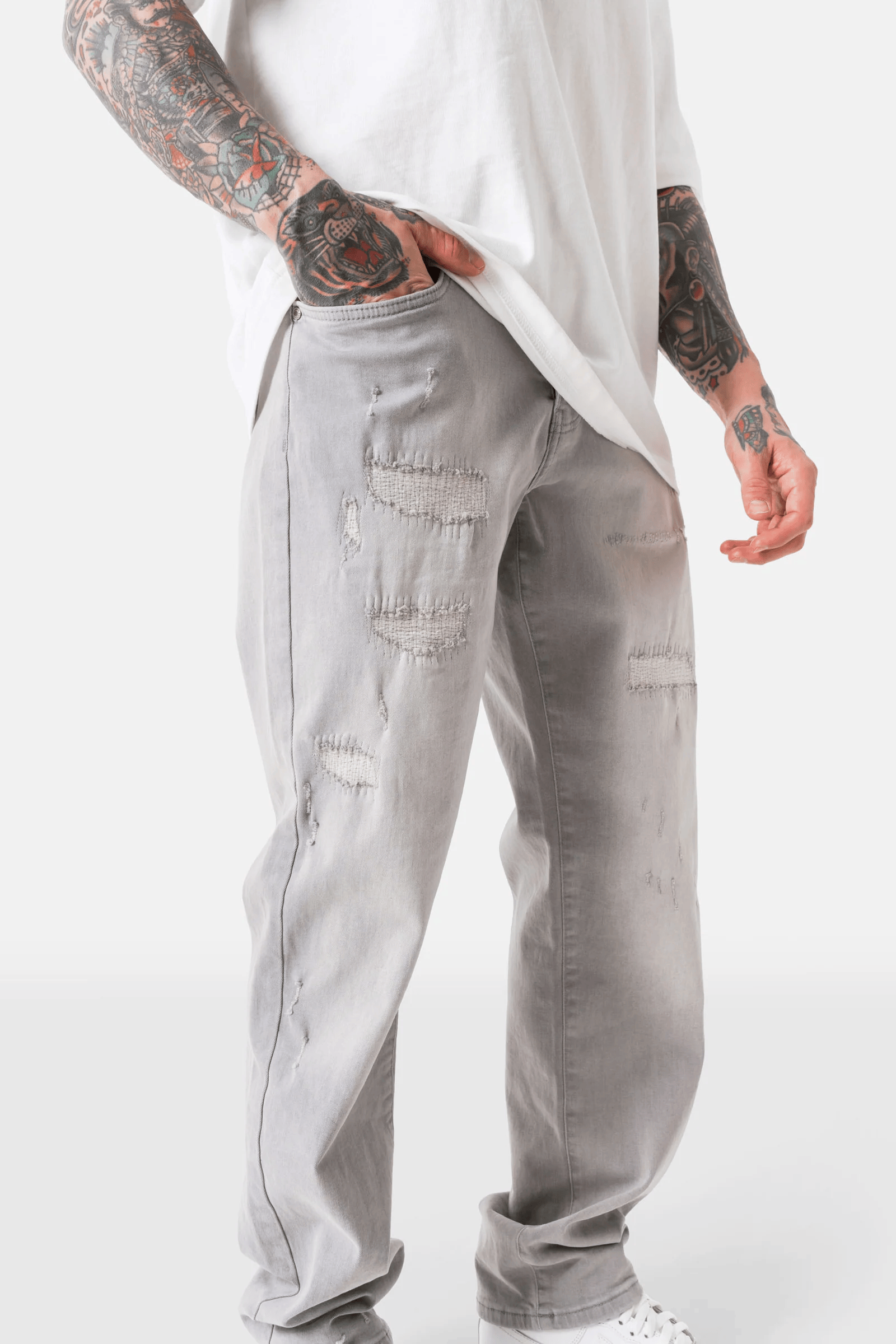 Jean Coupe Droite Gris Clair – Sixth June (4)