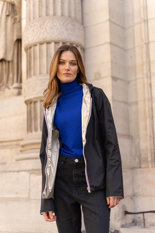 Coupe-Vent Parka Femme Réversible Noire – Courte Femmes/Vestes