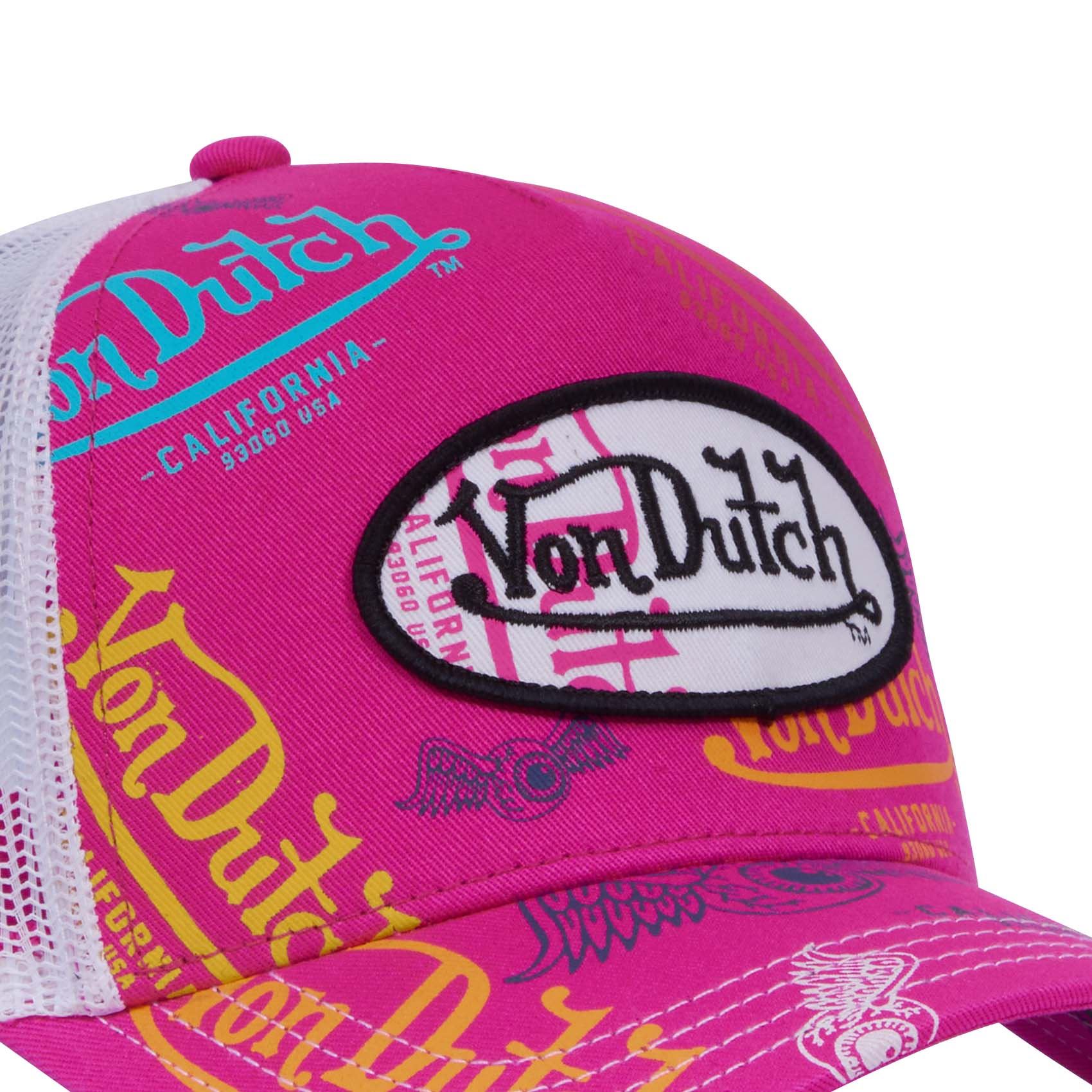 Casquette Trucker All Over Fushia Von Dutch (1)