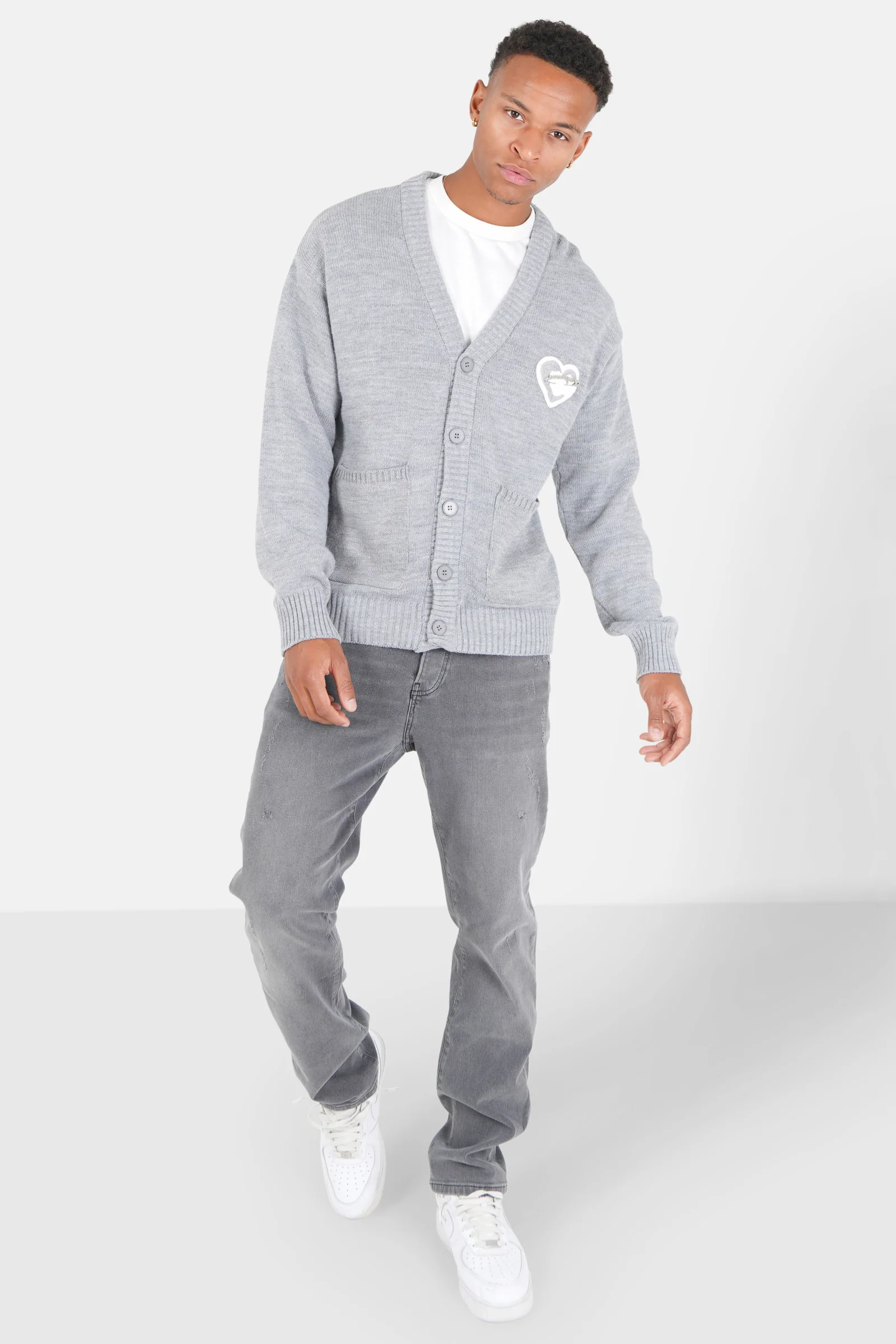 Cardigan Gris Heart Sixth June (1)