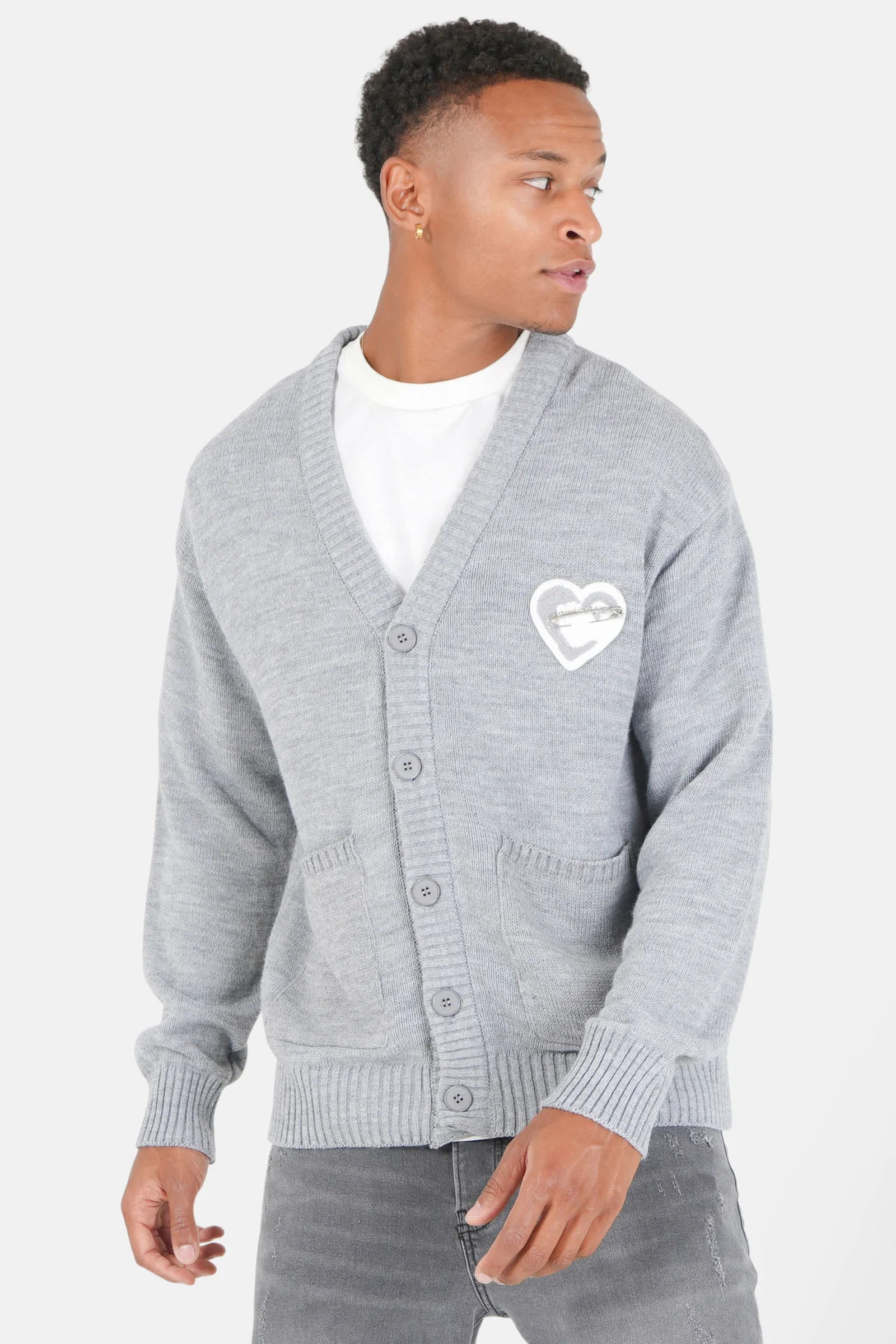 Cardigan Gris Heart Sixth June (3)
